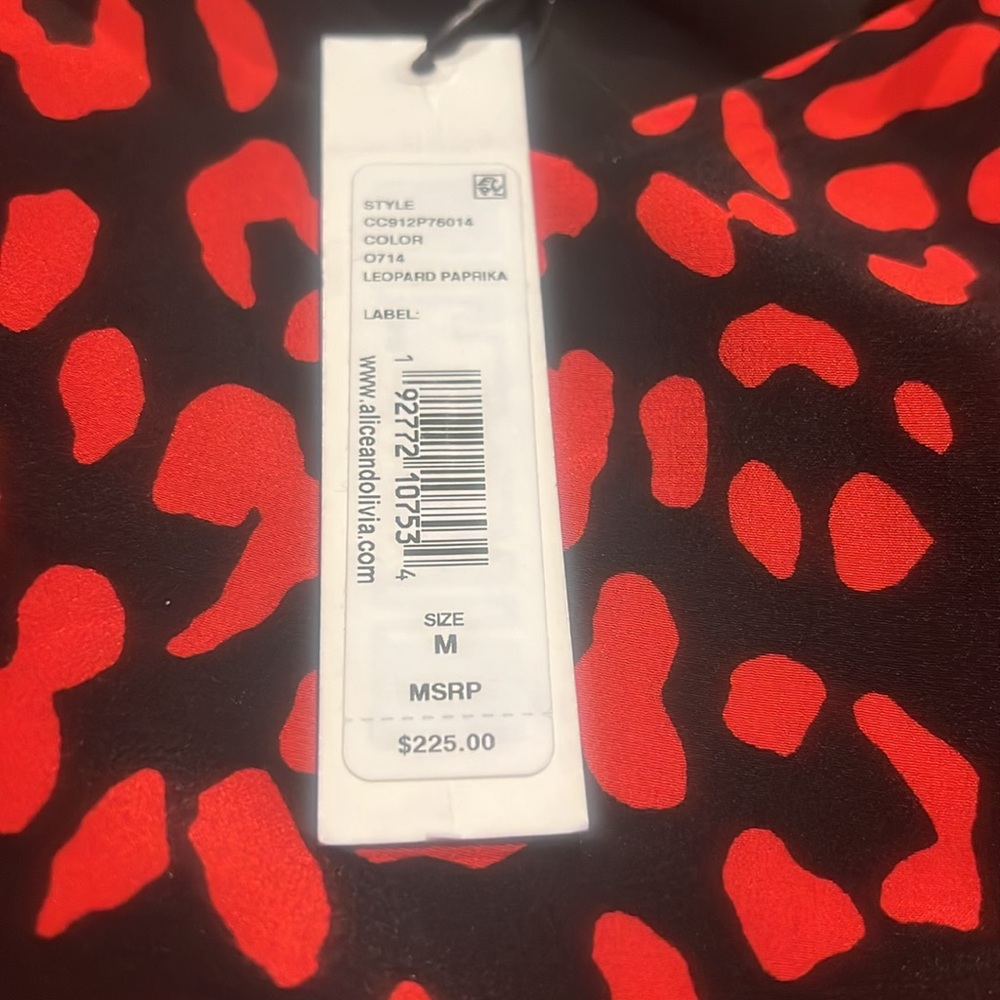 NWT- Alice & Olivia - Contessa V Neck Cami in Leopard Paprika - Picture 2 of 2
